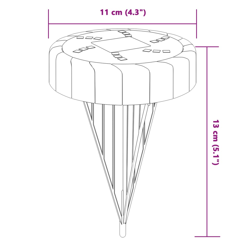 vidaXL Solar-Bodenleuchten mit Erdspieß 4 Stk. Warmweiß - Image 6