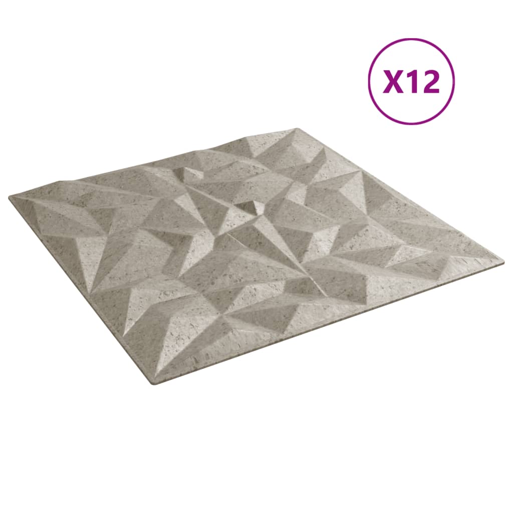 vidaXL Wandpaneele 12 Stk. Beton 50x50 cm XPS 3 m² Amethyst - Image 4