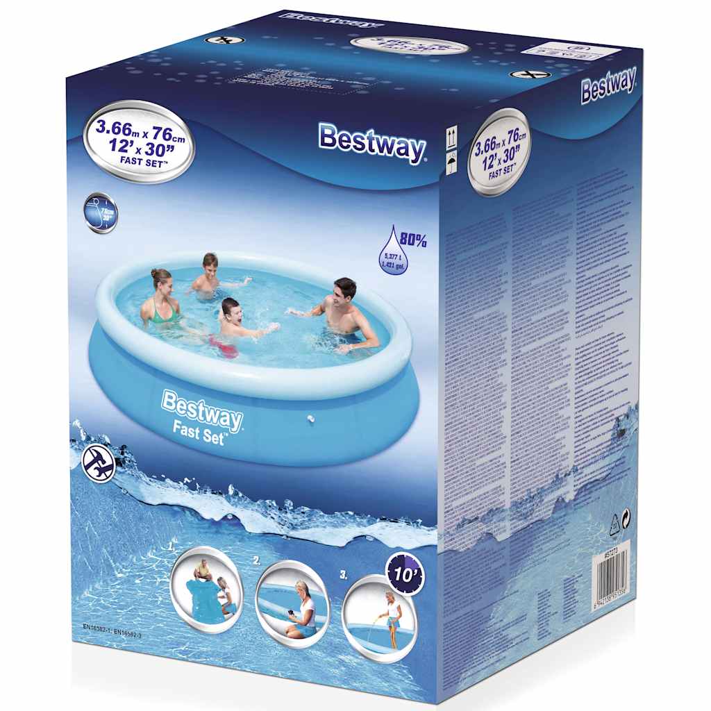 Bestway Fast Set Aufblasbarer Swimmingpool Rund 366x76 cm 57273 - Image 3