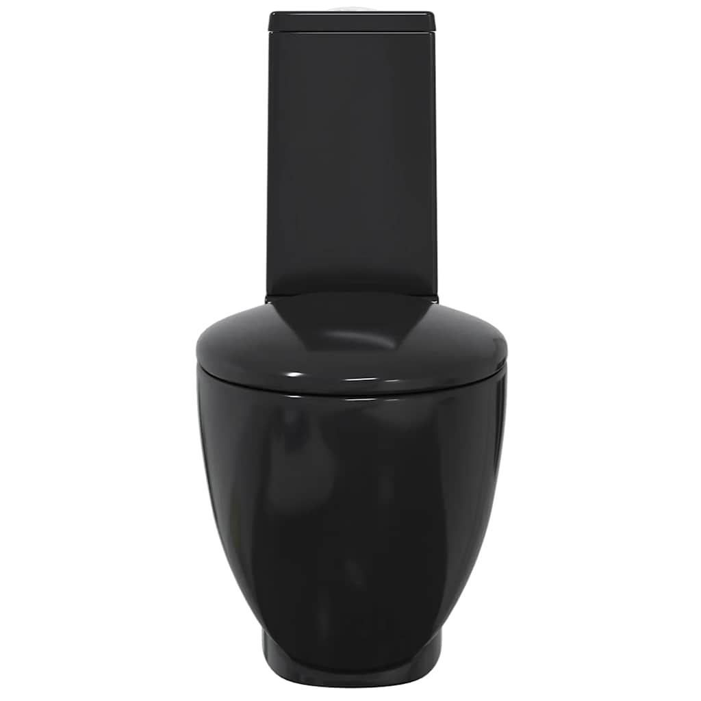vidaXL Toilette Rund Keramik Schwarz - Image 4