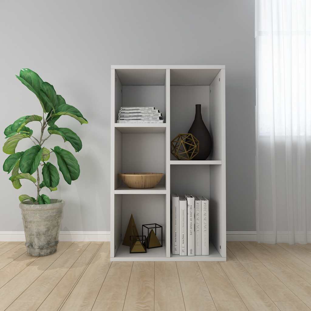 vidaXL Bücherregal/Sideboard Weiß 50x25x80 cm Holzwerkstoff