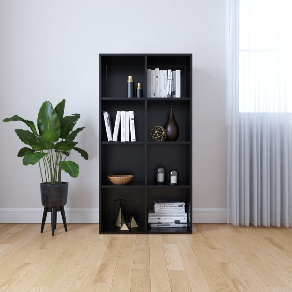 vidaXL Bücherregal/Sideboard Schwarz 66×30×130 cm Holzwerkstoff