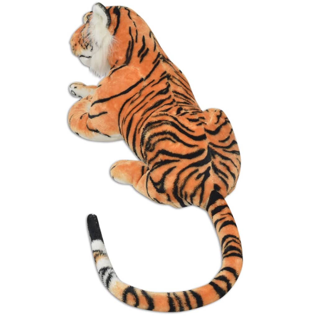 vidaXL Tiger Kuscheltier Plüsch Braun XXL - Image 3