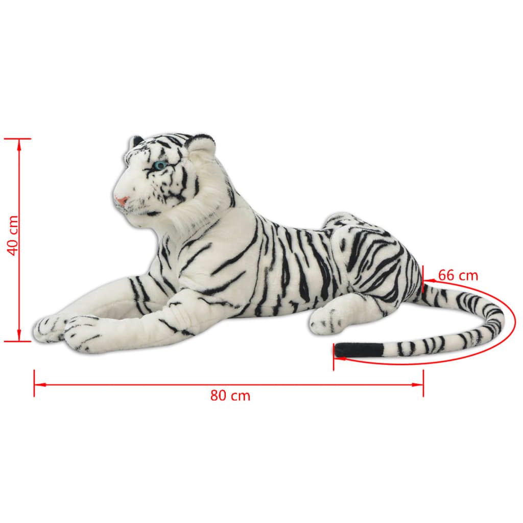 vidaXL Tiger Plüschtier Weiß XXL - Image 5