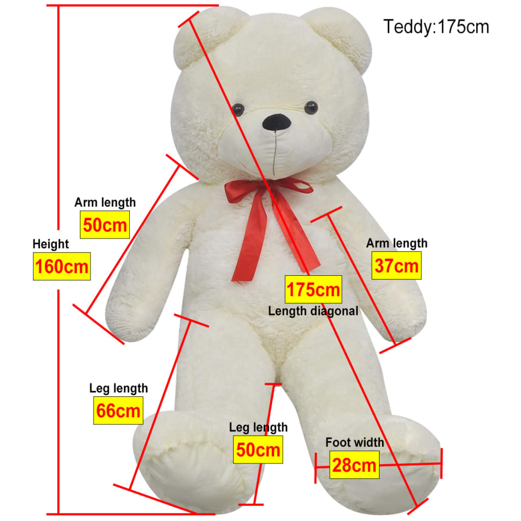 vidaXL Weicher XXL-Plüsch-Teddybär Weiß 160 cm - Image 5