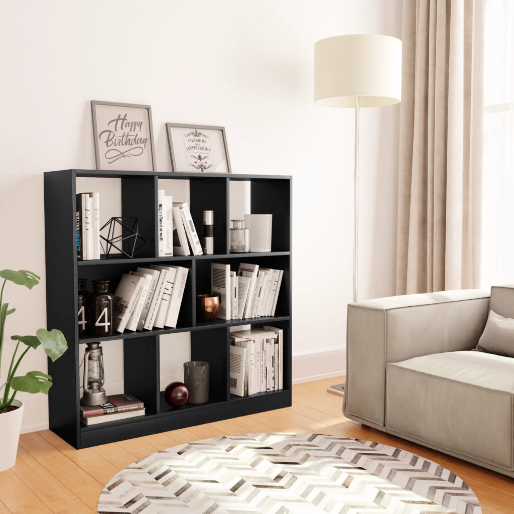 vidaXL Bücherregal Schwarz 97,5x29,5x100 cm Holzwerkstoff