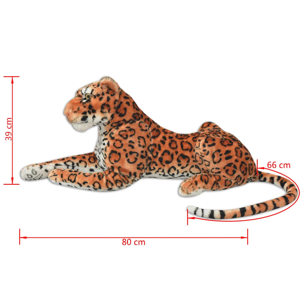 vidaXL Leopard Kuscheltier Plüsch Braun XXL - Image 5