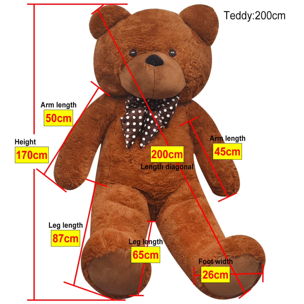 vidaXL Teddybär Kuscheltier Plüsch Braun 170 cm - Image 5