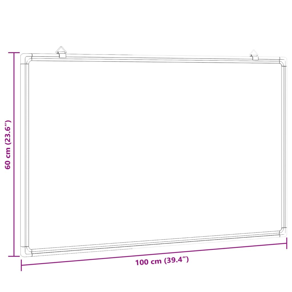 vidaXL Magnetisches Whiteboard 100x60x1,7 cm Aluminium - Image 6