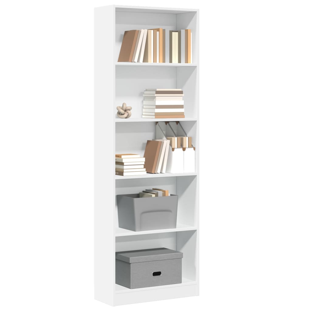 vidaXL Bücherregal Weiß 60 x 24 x 176 cm Holzwerkstoff