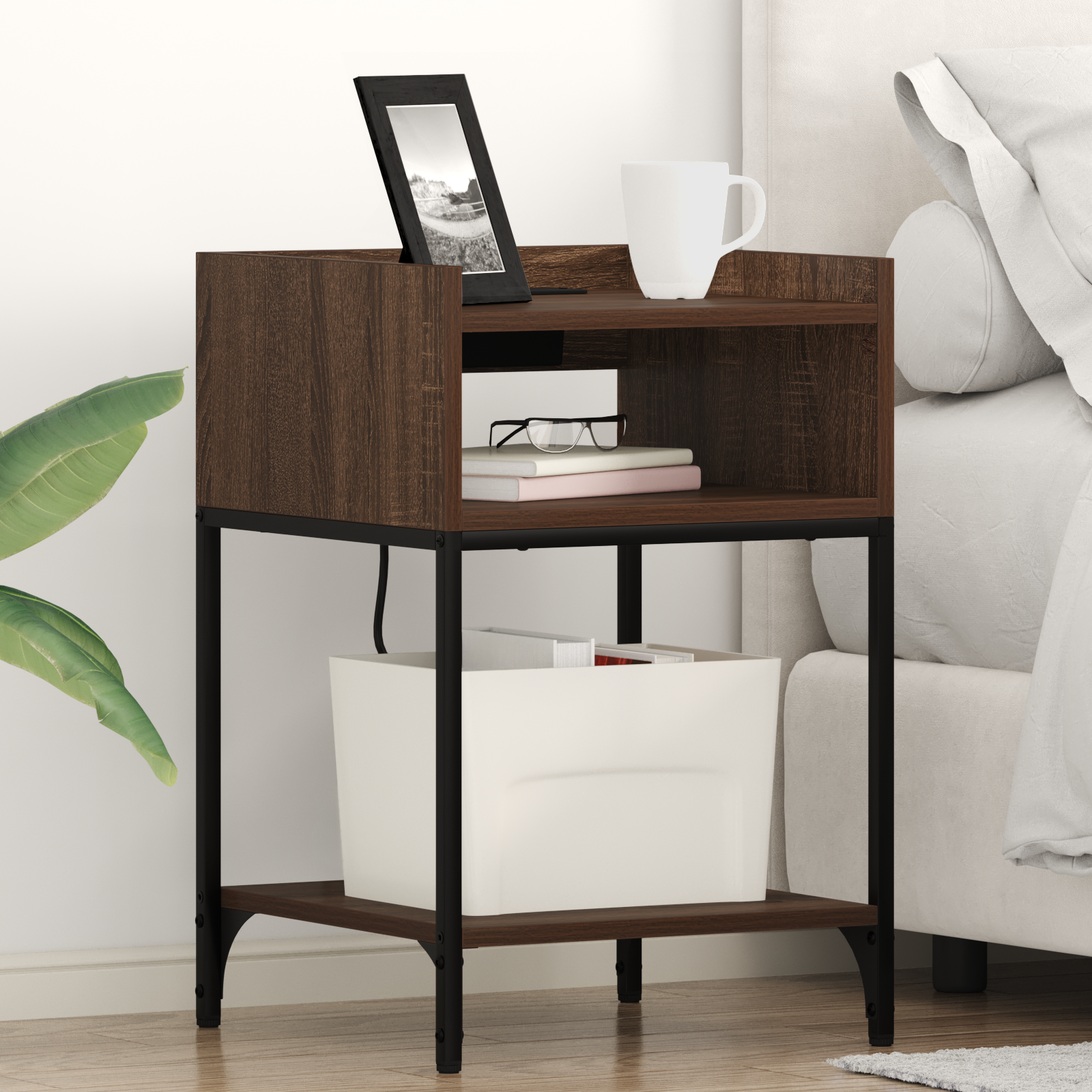 Comodino 2 Pcs Rovere Marrone 40 X 40 X 61 Cm Legno Multistrato