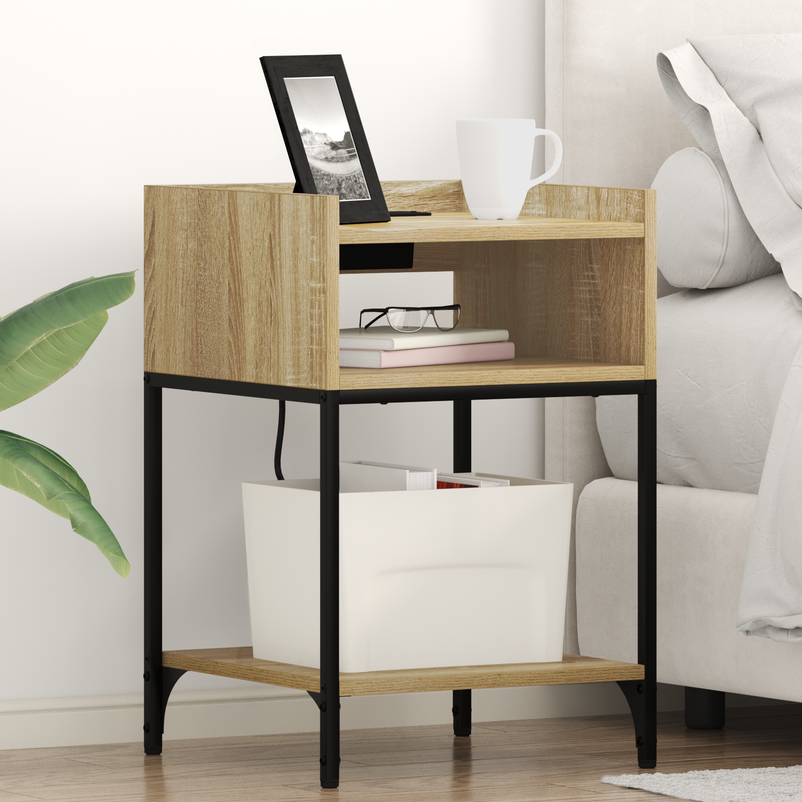 Comodino 2 Pcs Rovere Sonoma 40 X 40 X 61 Cm Legno Multistrato