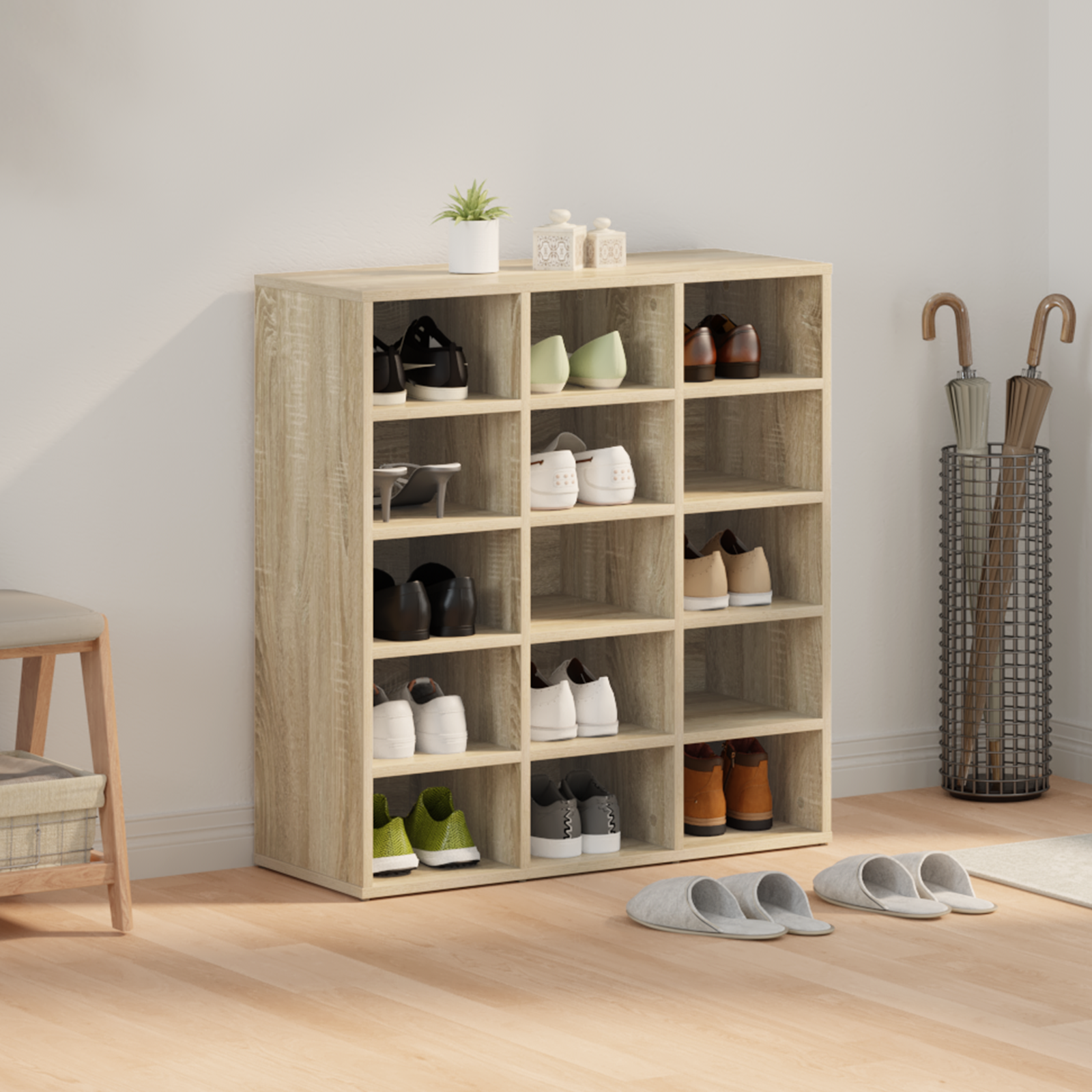 Mobile Per Scarpe Rovere Sonoma 77,5 X 30 X 83,5 cm - Image 4