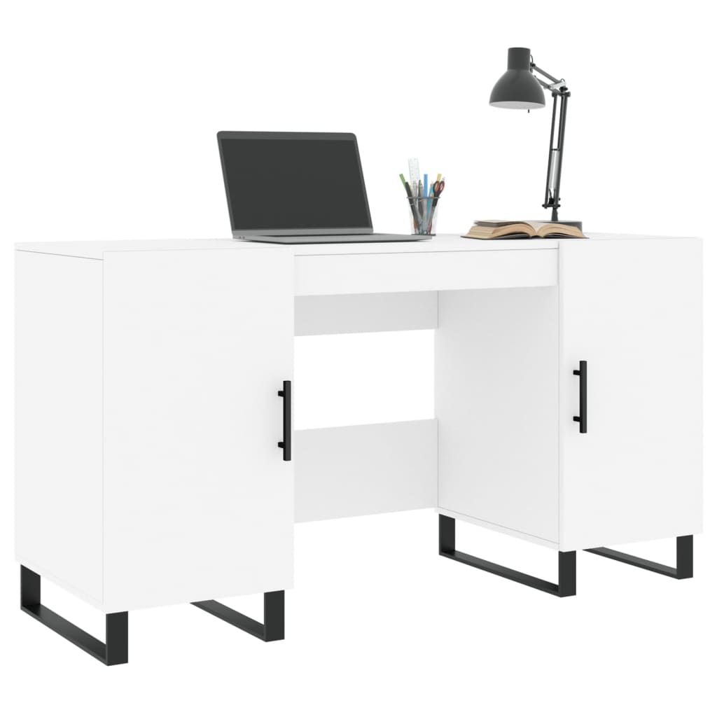 Scrivania Bianca 140x50x75 Cm In Legno Multistrato - Image 3