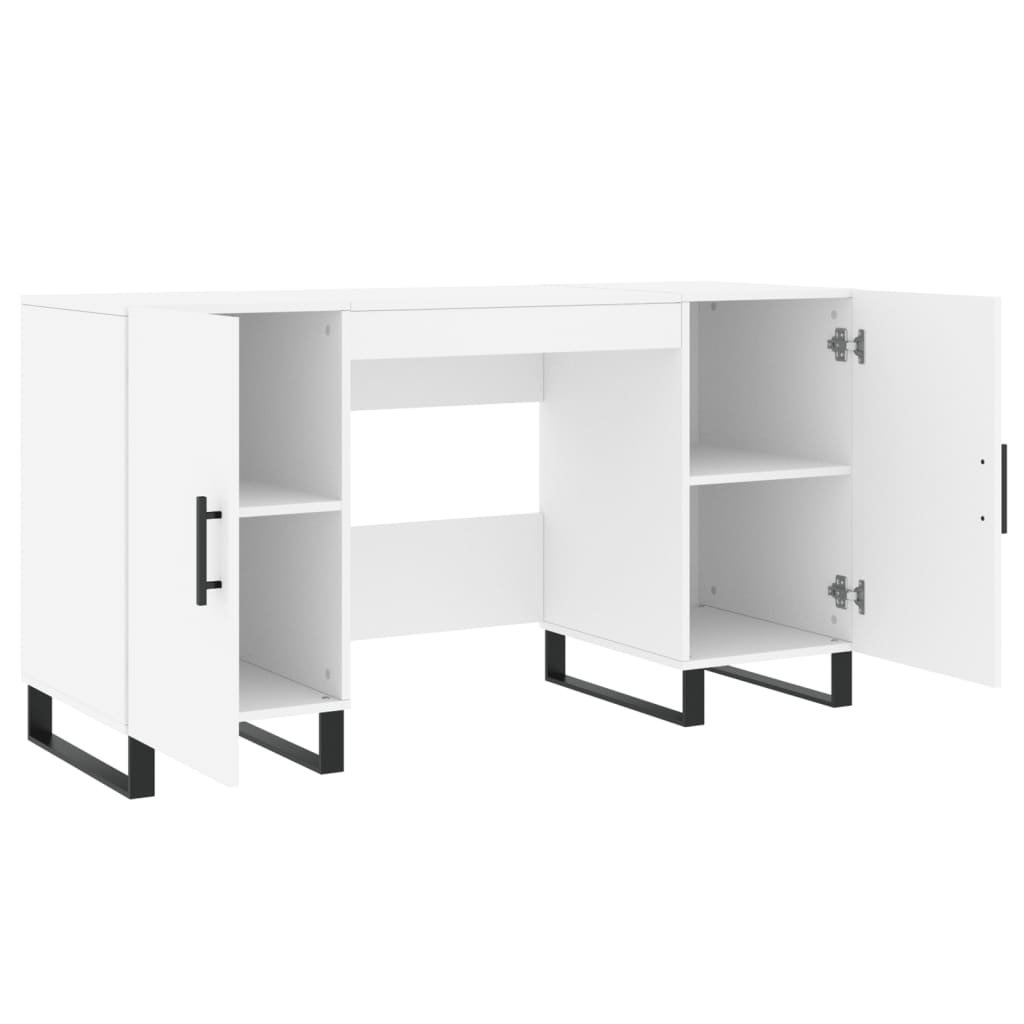 Scrivania Bianca 140x50x75 Cm In Legno Multistrato - Image 5