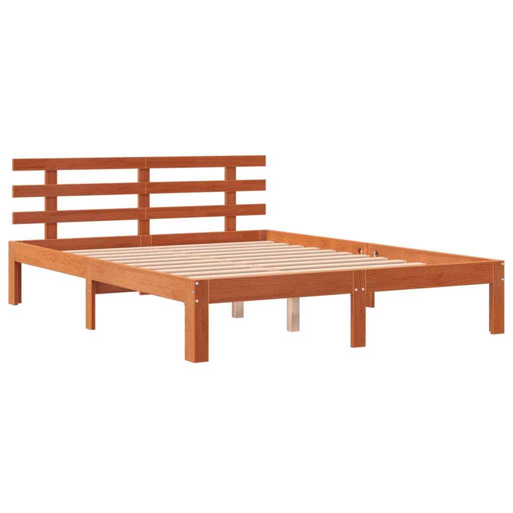Letto Senza Materasso Marrone Cera 120x190 Cm In Legno Di Pino - Image 3