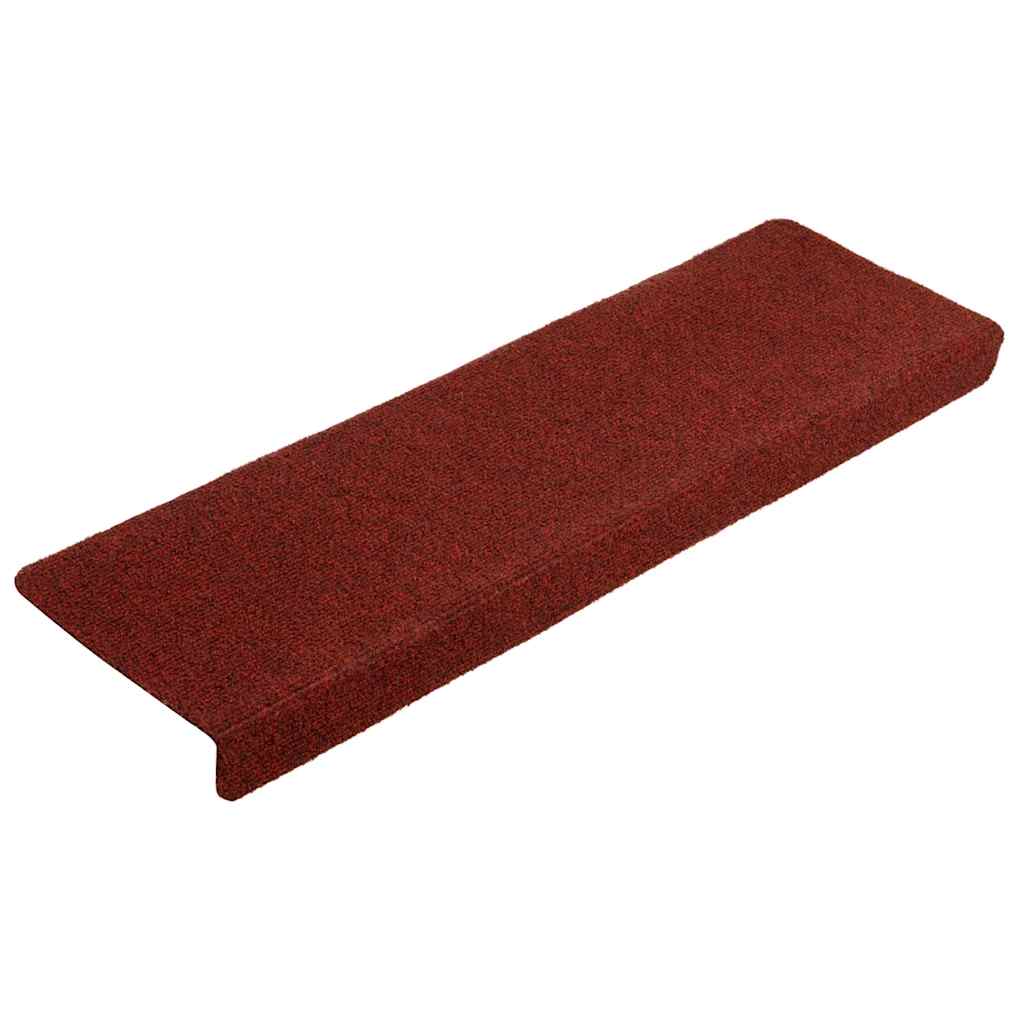 Tappetini Per Scale Autoadesivi 20 Pz 65x21x4 Cm Bordeaux Rosso Bordo Rettangolare