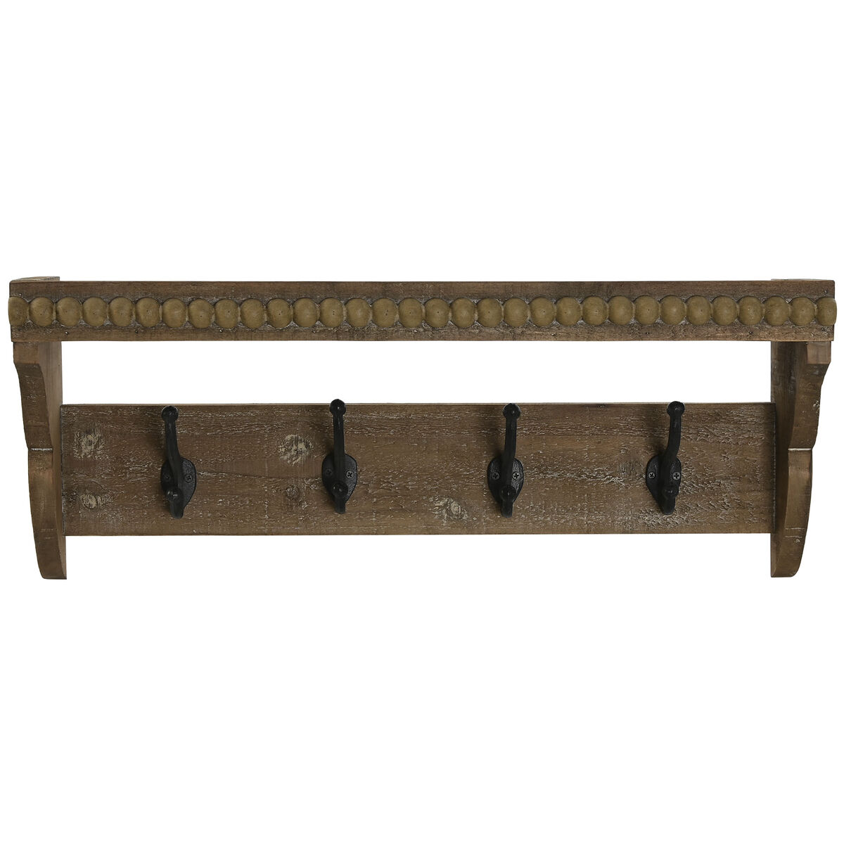 Appendiabiti Da Parete Home Esprit Marrone Nero Legno Metallo 67 X 17 X 27 cm