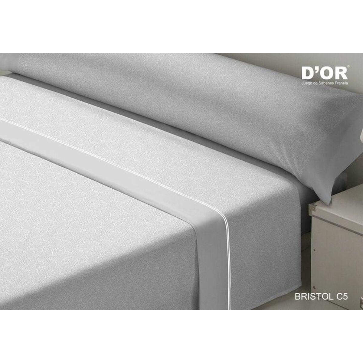 Set Di Lenzuola D'or Bristol Grigio Matrimoniale Franela