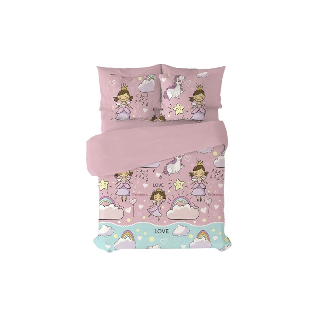 Set Di Copripiumino Pierre Cardin Morgana Rosa Singolo 3 Pezzi