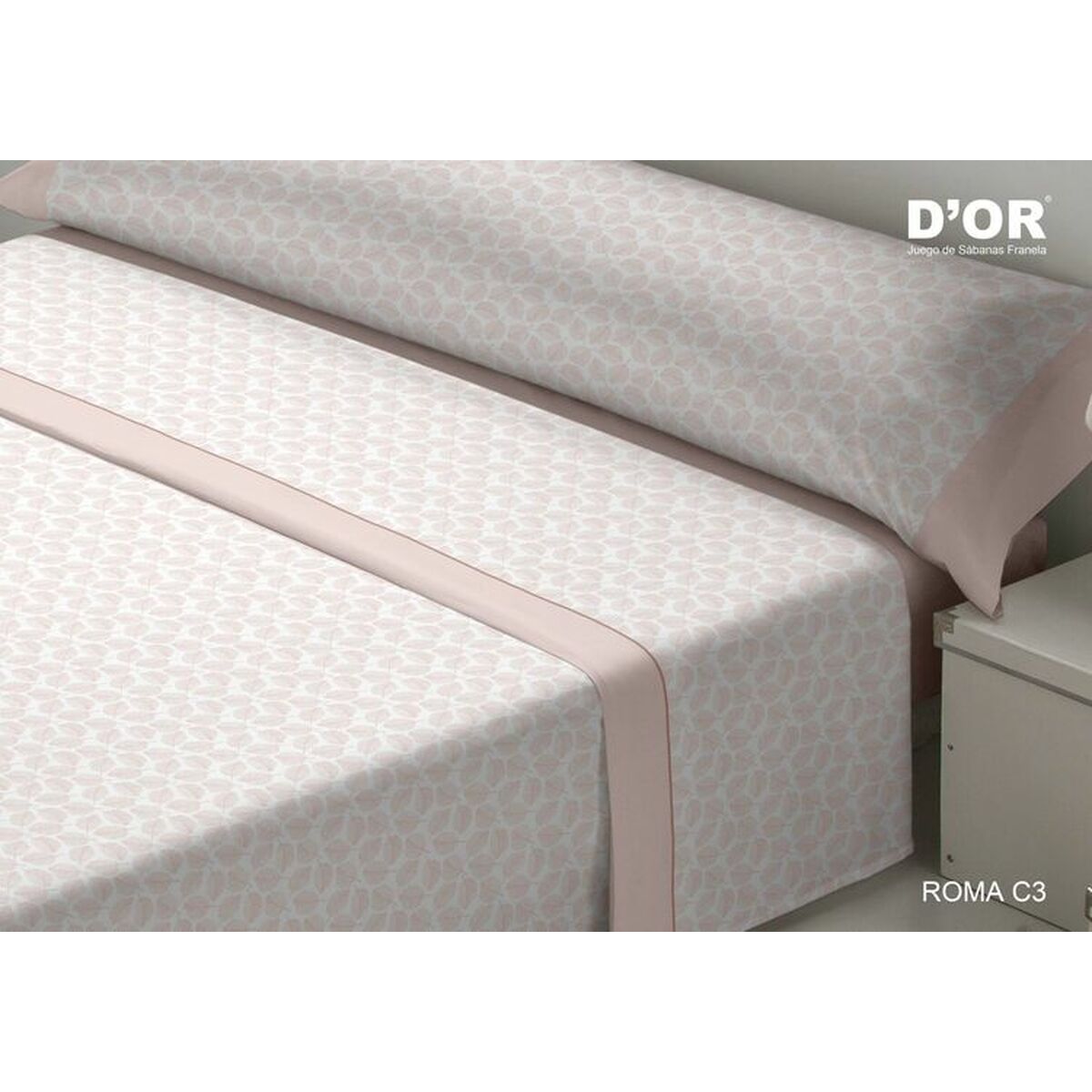 Set Di Lenzuola D'or Roma Rosa Ala Francese Franela
