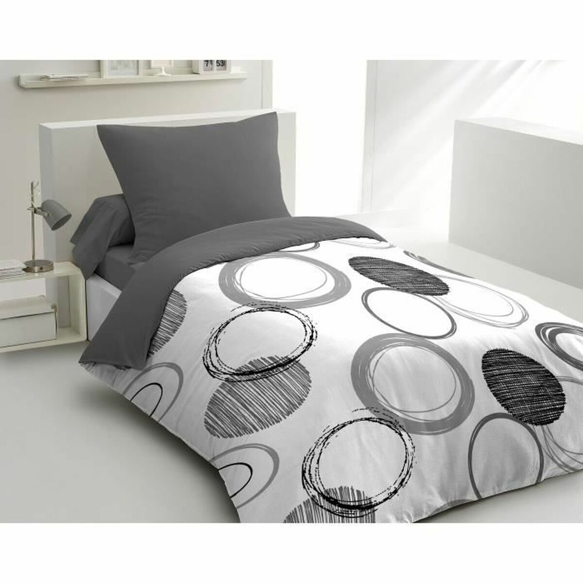 Set Di Copripiumino Home Linge Passion Audace Grigio Grigio Chiaro 140 X 200 cm