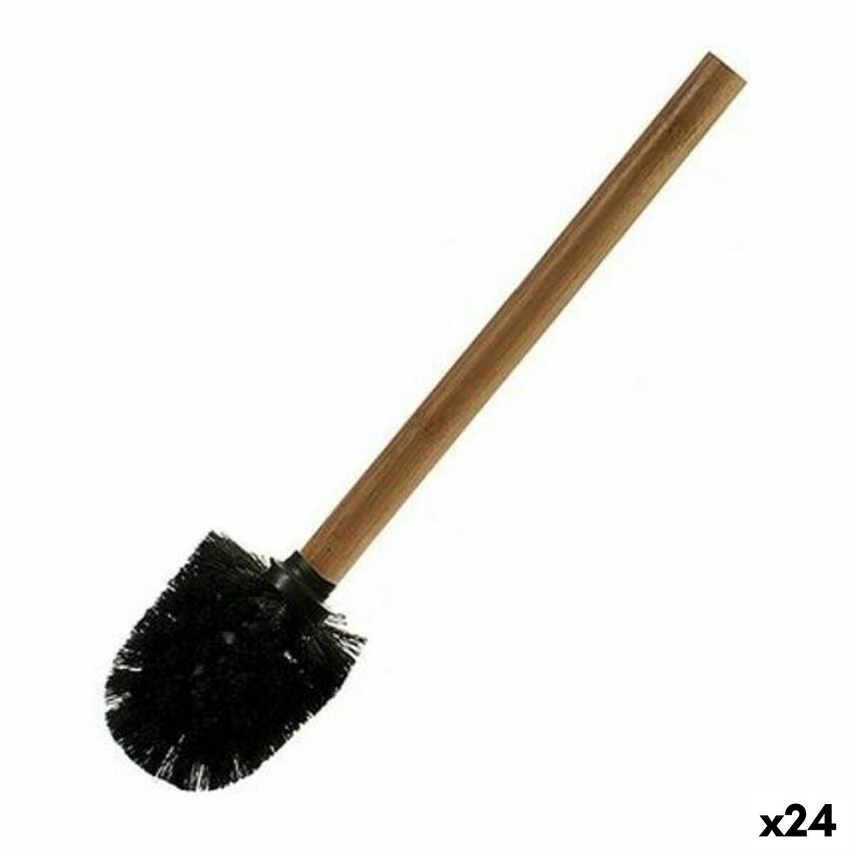 Scopino Per Il Bagno Berilo Bamboo Black Marrone Nero Bambù 8 X 35,5 X 8 Cm (24 Unità)