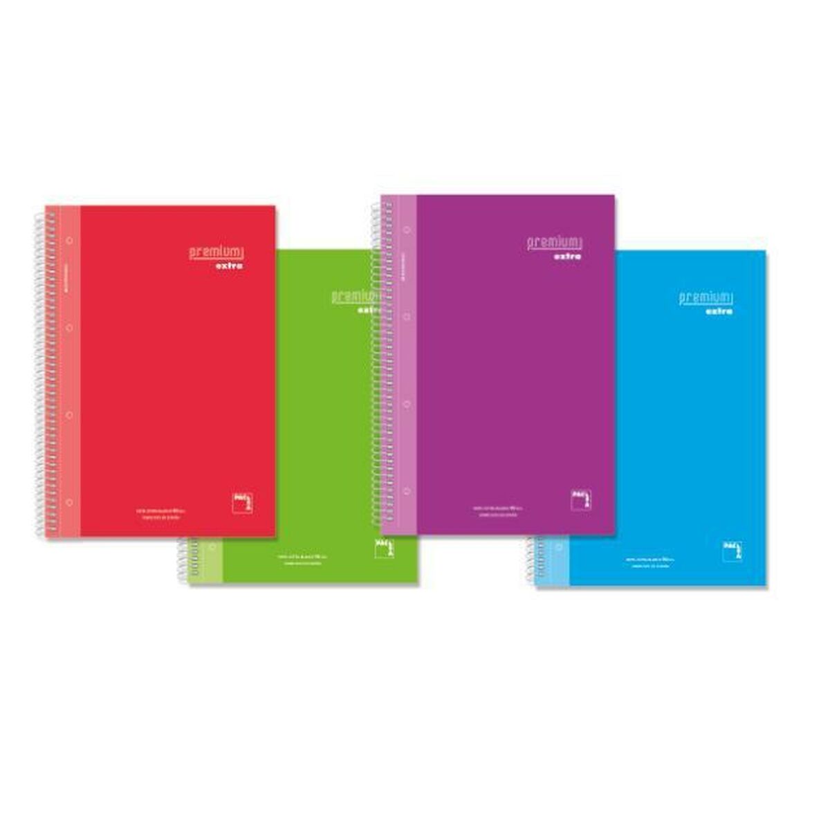 Quaderno Pacsa Premium Extra Multicolore Din A4 80 Pagine 21,5 X 31,5 Cm 4 Pezzi