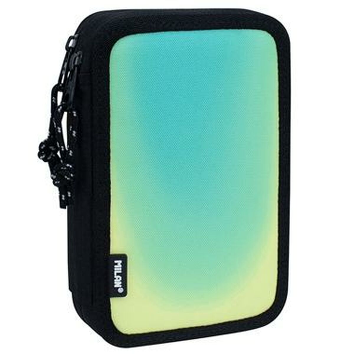 Astuccio Doppio Milan Sunset Nero Verde 34 Pezzi 19,5 X 13 X 5 cm