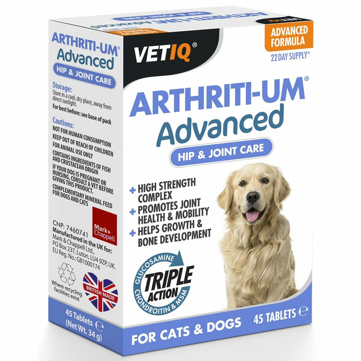 Integratori E Vitamine Mark & Chappell Vetiq ArthritI-Um Advanced