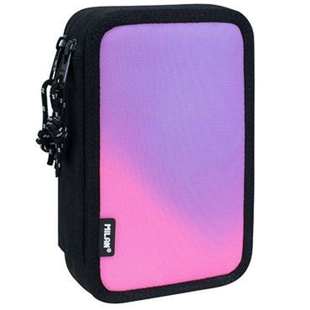 Astuccio Doppio Milan Sunset Nero Rosa 34 Pezzi 19,5 X 13 X 5 cm