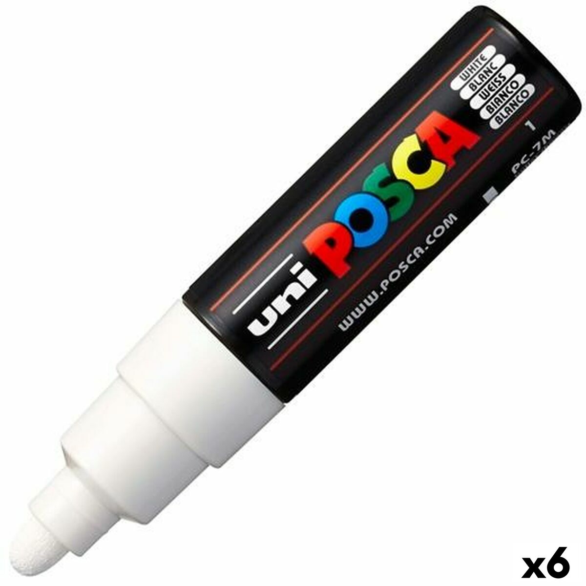 Pennarelli Posca PC-7m Bianco (6 Unità)