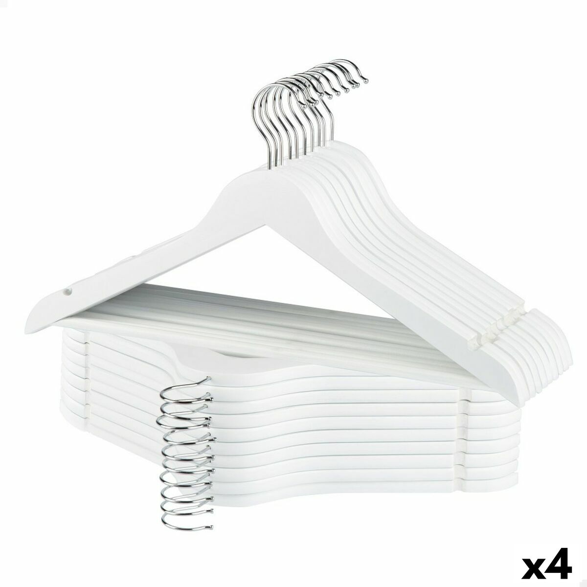 Set Di Grucce Max Home Bianco Legno Acciaio 44,5 X 23 X 1 Cm 20 Pezzi (4 Unità)