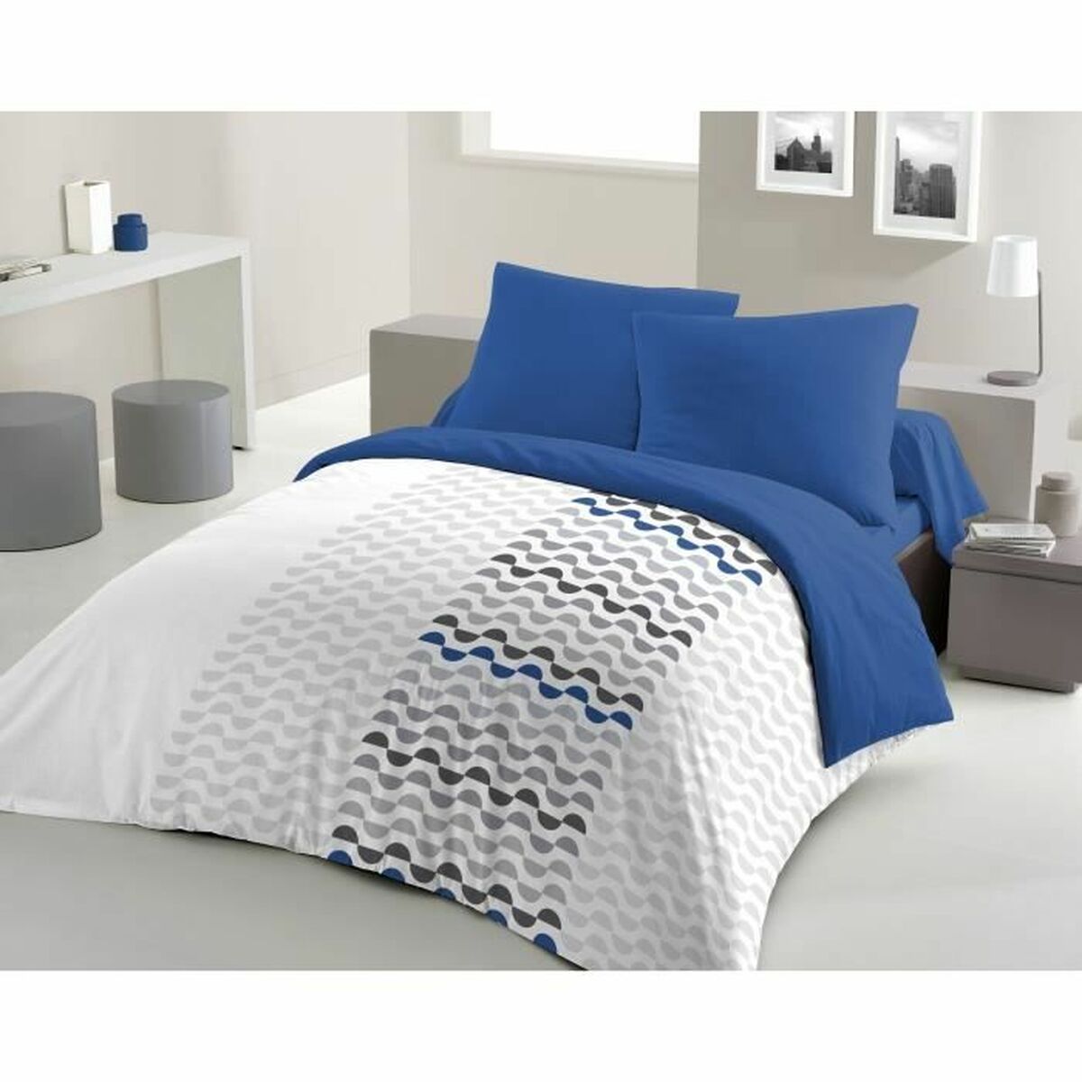 Set Di Copripiumino Home Linge Passion Azzurro 240 X 260 cm