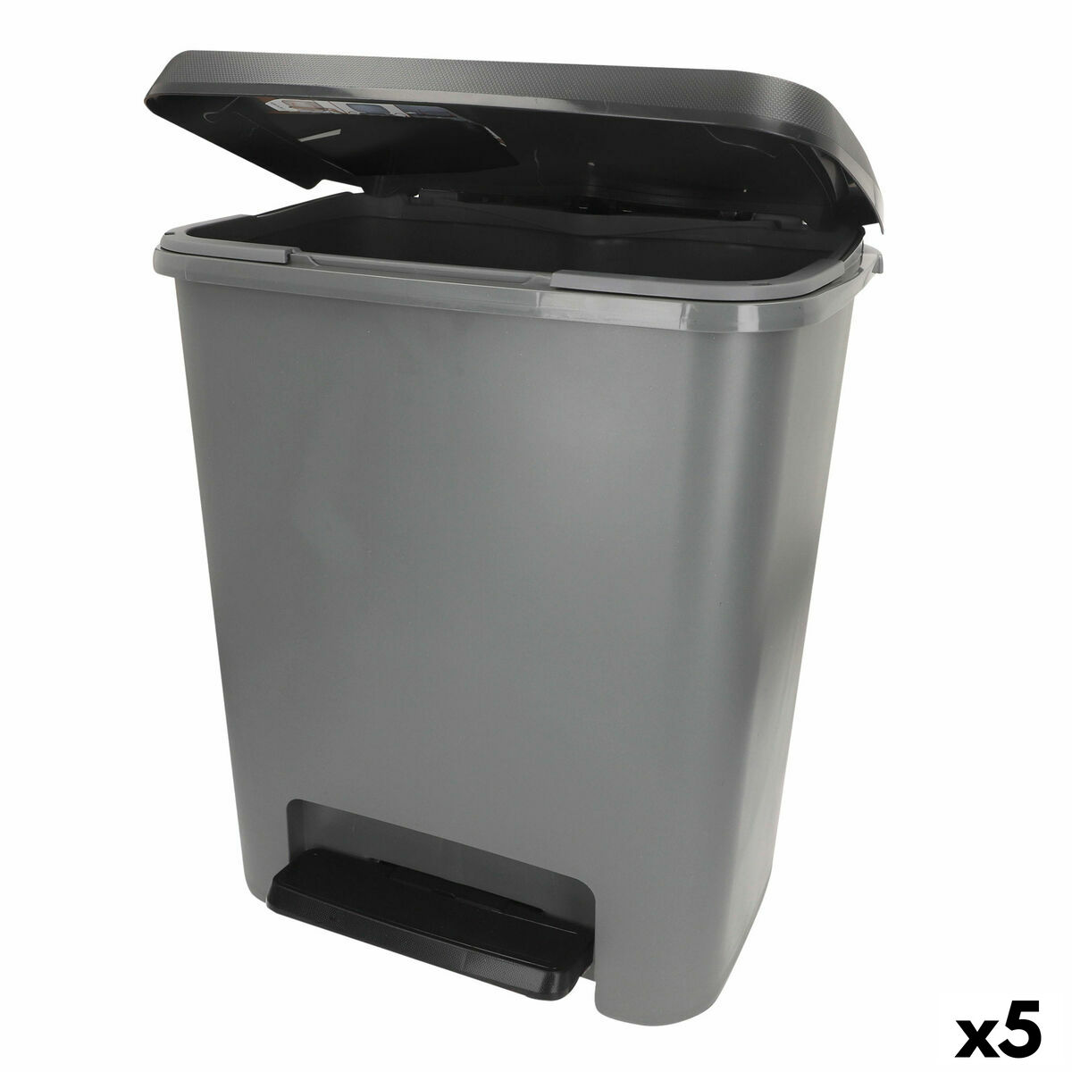 Secchio Della Spazzatura Curver Grigio Scuro Plastica 25 L (5 Unità)
