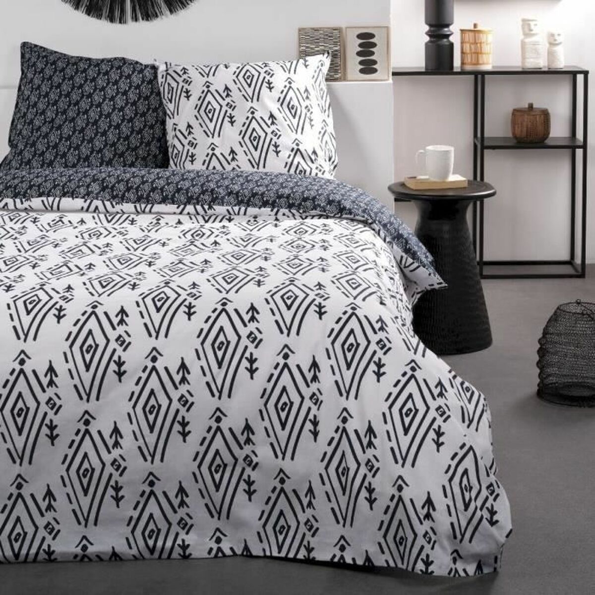 Set Di Copripiumino Today Bianco Nero 220 X 240 Cm 3 Pezzi