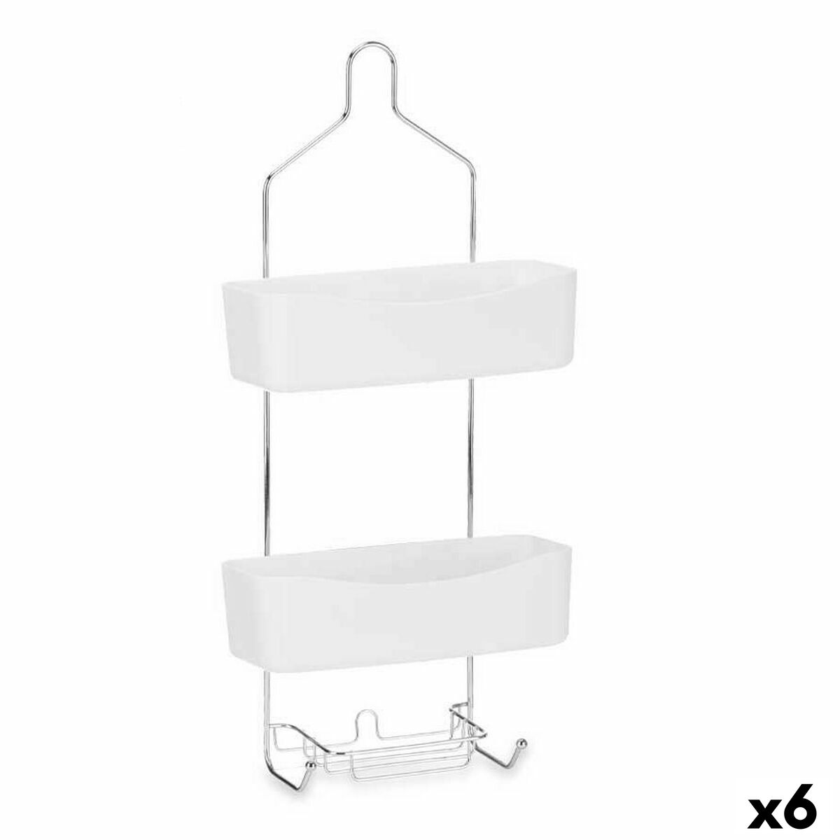 Scaffale Da Bagno Berilo W7072 - 382 Bianco Metallo Plastica 28 X 60 X 14 Cm (6 Unità)