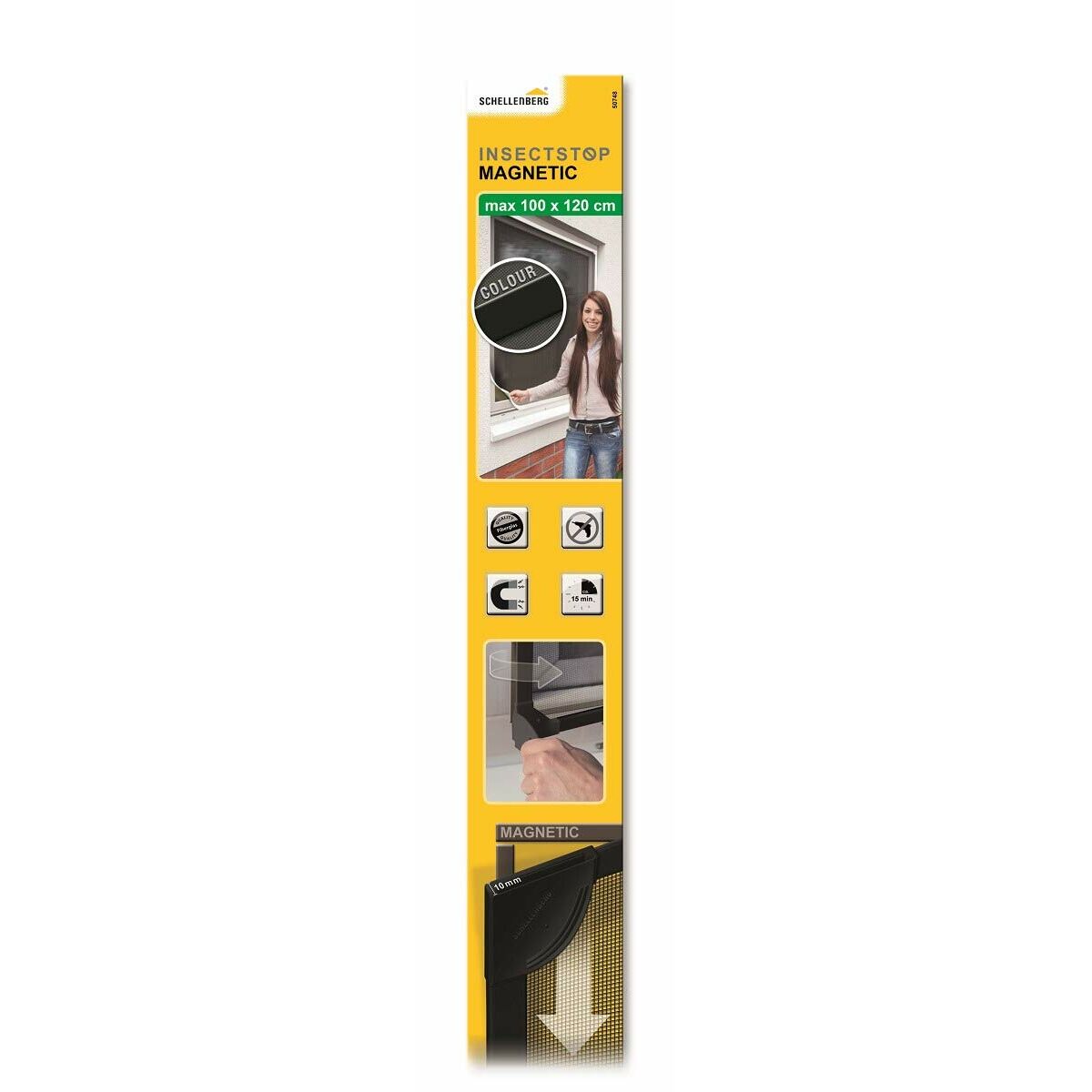 Zanzariera Schellenberg Magnetico Con Cornice Fibra Di Vetro Antracite (100 X 120 Cm)