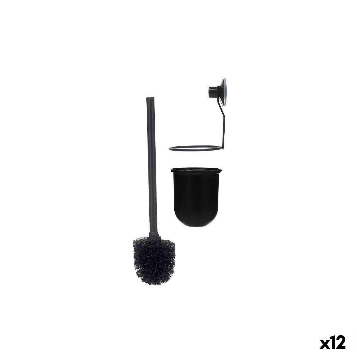 Scopino Per Il Bagno Berilo CN-W3100-15 Nero Acciaio Abs 10 X 36 X 10 Cm (12 Unità)