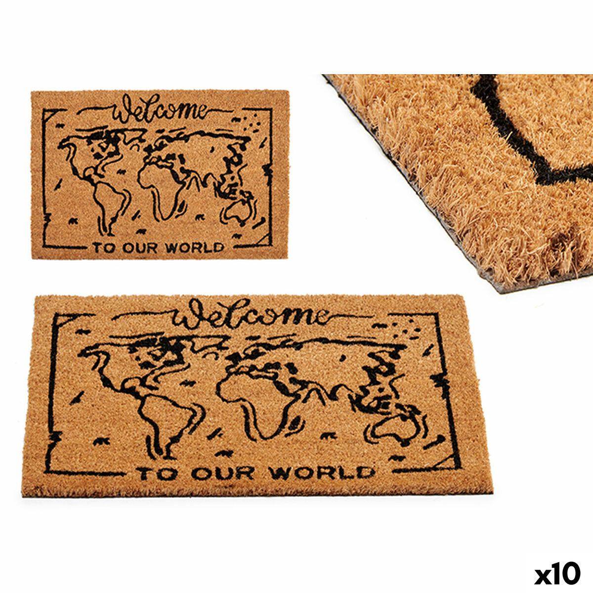Zerbino World Stampa Pvc Fibra Di Cocco 40 X 2 X 60 Cm (10 Unità)