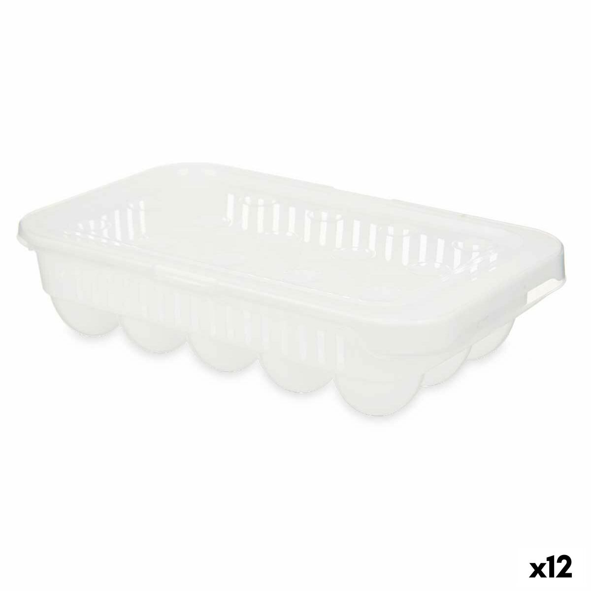 Porta Uova Kinvara 02 1067 Bianco Trasparente Plastica 17,5 X 7 X 28,5 Cm (12 Unità)