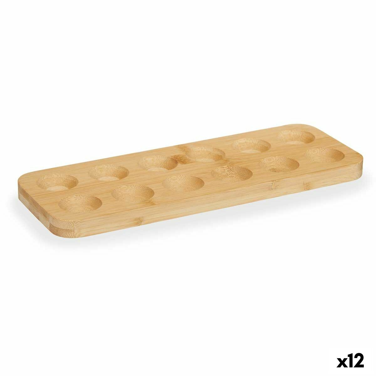 Porta Uova Kinvara CN-Kt200062-1b Marrone Bambù 40 X 3,4 X 40 Cm (12 Unità)