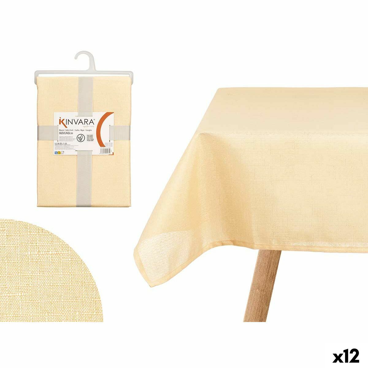 Tovaglia Kinvara Nm40215-C5 3 Beige 140 X 240 Cm (12 Unità)