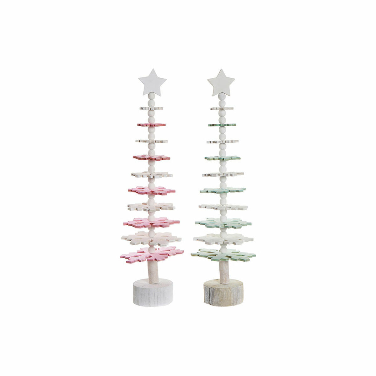 Albero Di Natale Dkd Home Decor Legno Mdf (2 Pcs) (14 X 14 X 51 Cm)