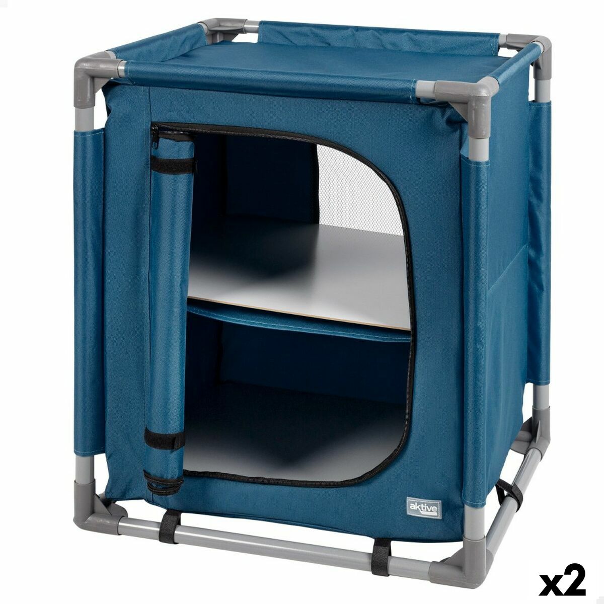 Armadio Da Campeggio Aktive Azzurro Pieghevole 56 X 66 X 46 Cm 2 Unità