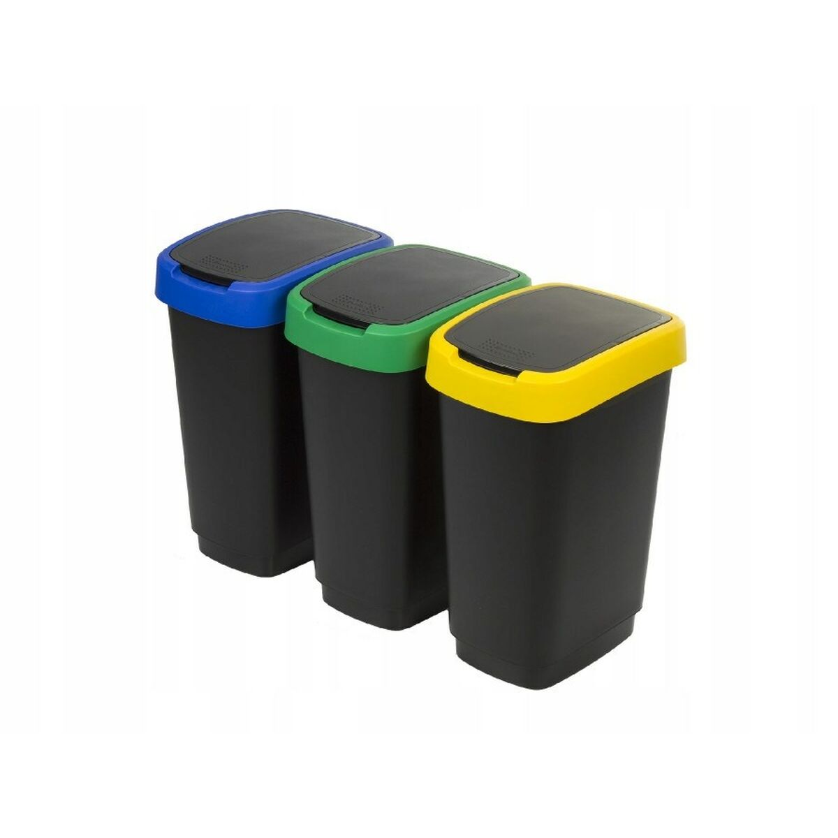Secchio Della Spazzatura Rotho Twist Azzurro Nero Rosso Verde 25 L Plastica