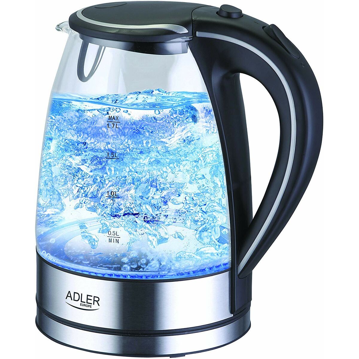 Bollitore Adler Ad 1225 Nero Grigio Plastica 2200 W 1,7 L