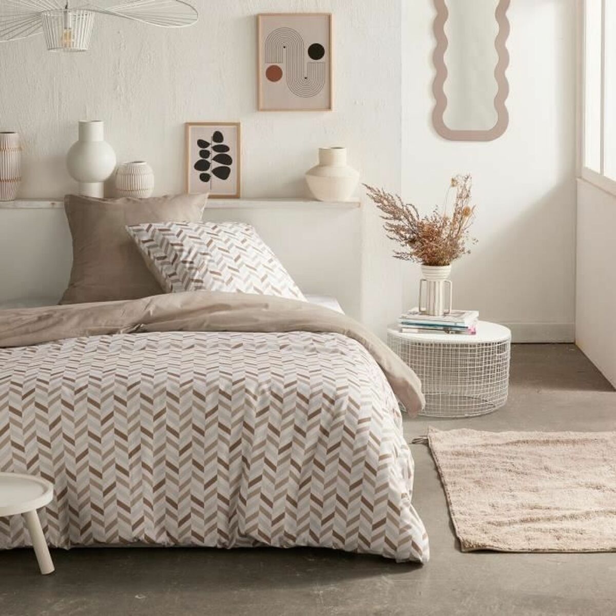 Set Di Copripiumino Today Beige Osimano 2 Pezzi