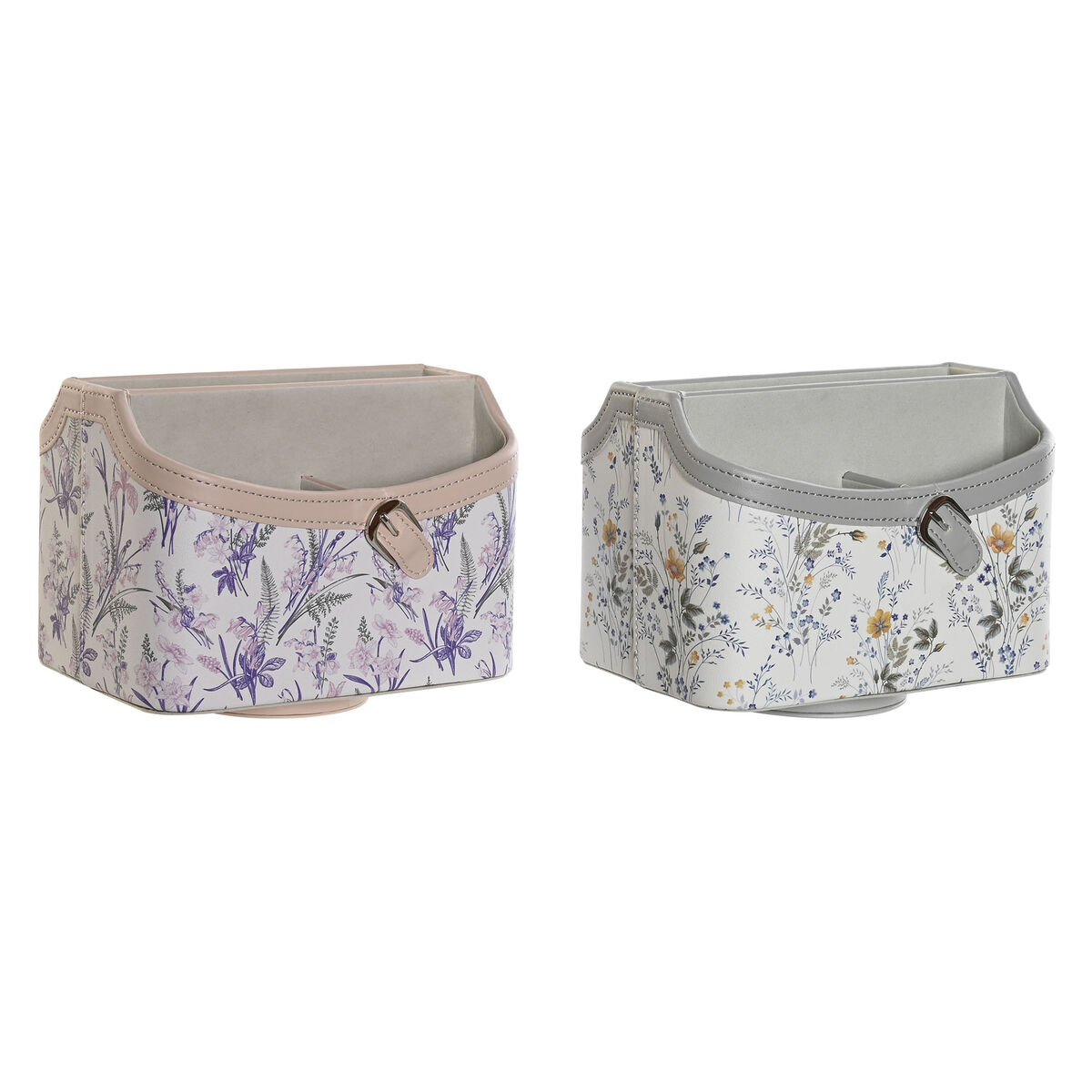 Organiseur Dkd Home Decor Bianco Grigio Lilla Rosa Chiaro 2 Unità