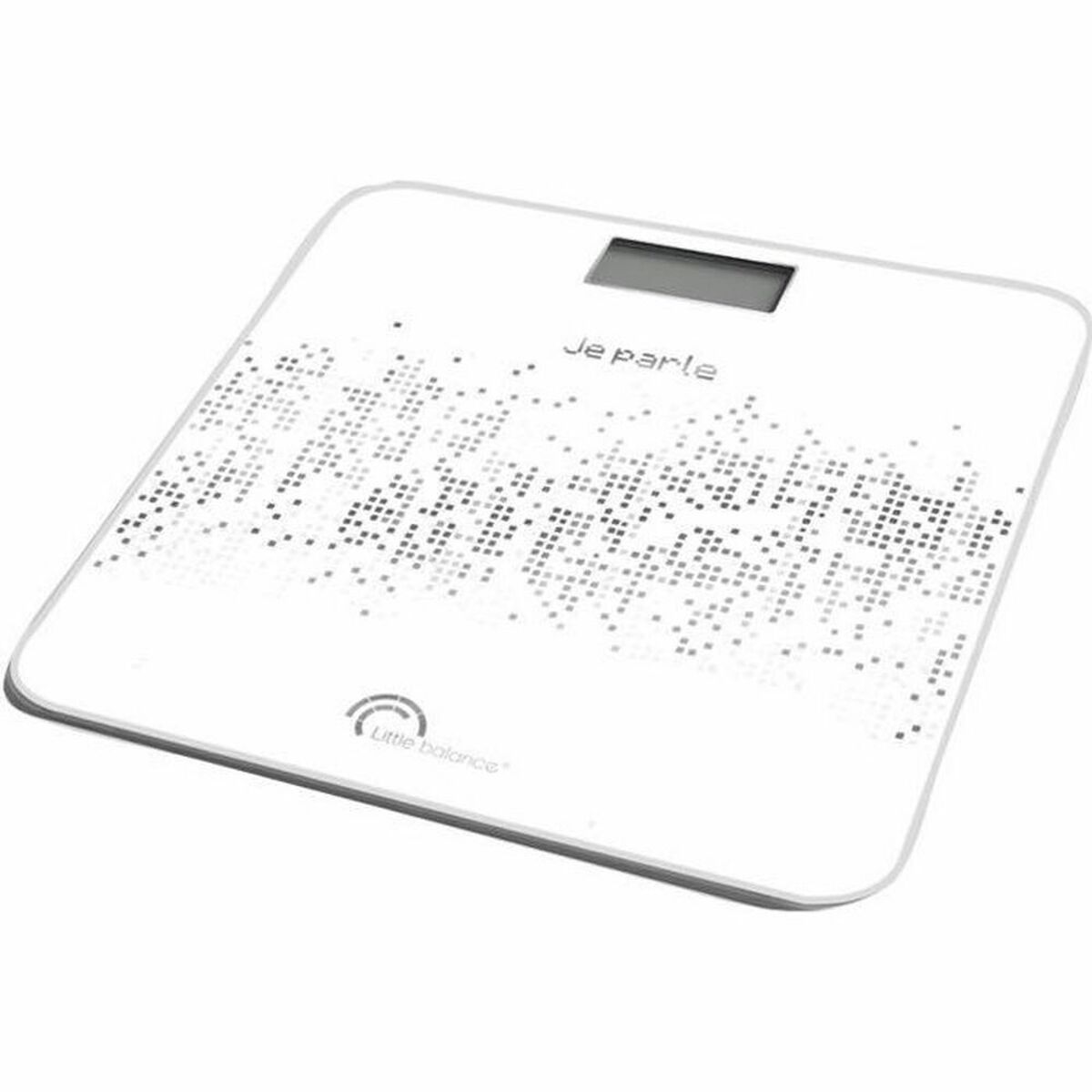 Bilancia Digitale Da Bagno Little Balance Talking Voice Bianco Nero Vetro Temperato